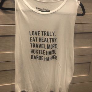 White barre sock tank